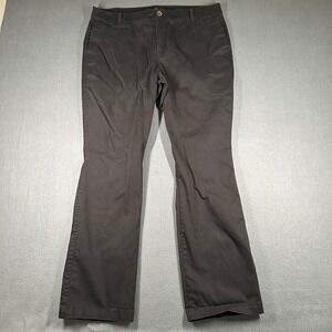 Old Navy Pants Womens 16 Black Bootcut Khaki Classic Casual Flat Front Pants